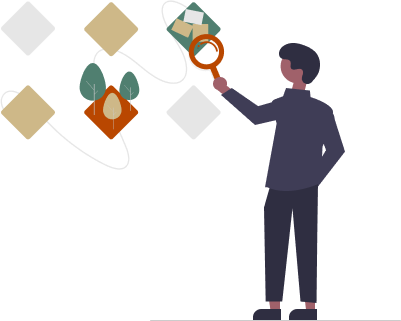 Illustration d'une personne recherchant une filière de matériau